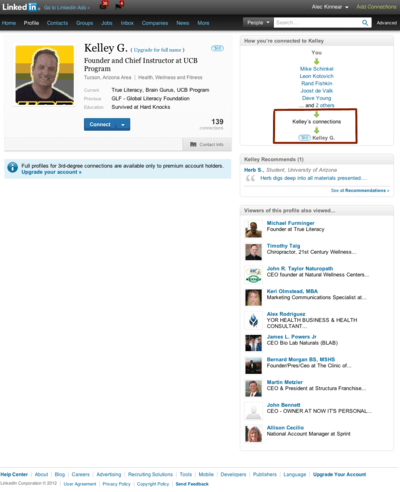 LinkedIn: Full profiles for 3rd-degree connections are available only to premium account holders.