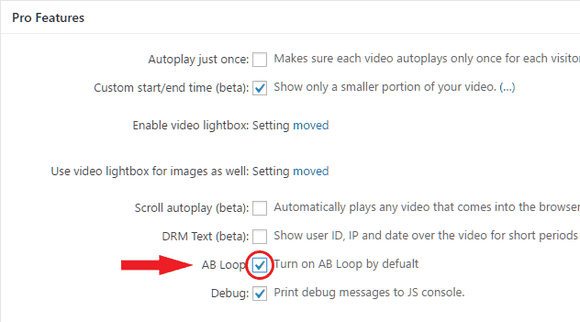 AB loop default setting