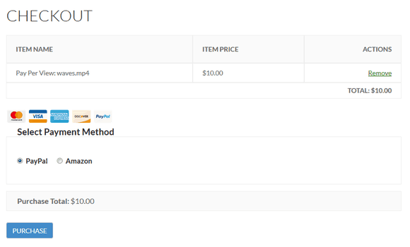 The user can pick the payment method and fill out the form