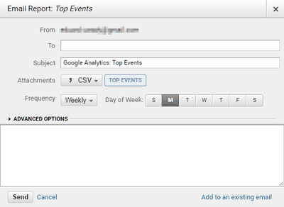 Detailed setup of the email reports