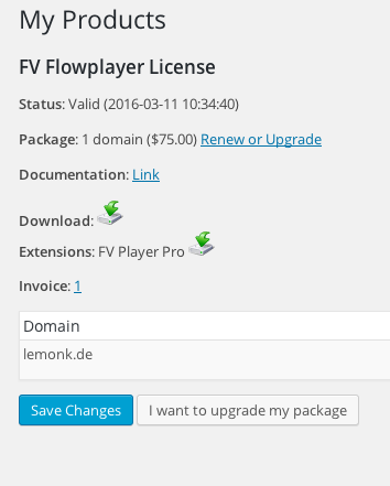 FV Licensing My Products