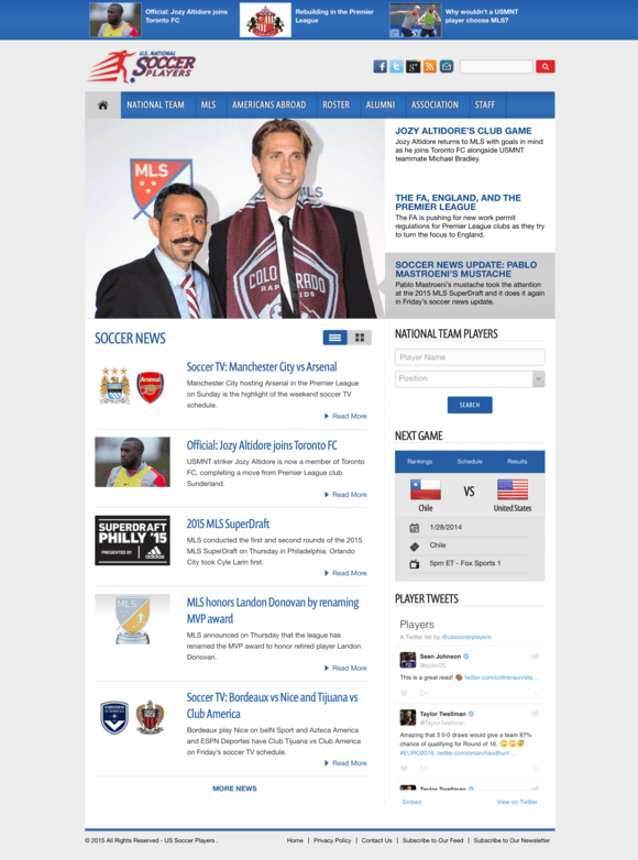 The website before redesign